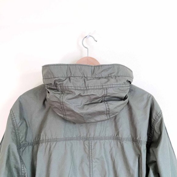 j crew khaki green waxed cotton oilcloth lightweight field jacket - size xs - Picture 7 of 8
